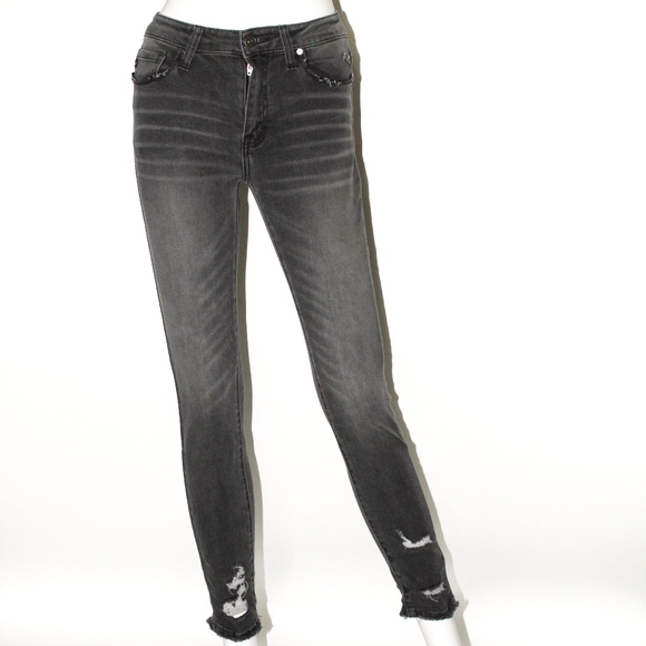 Denim Skinny Jeans Distressed - Picture 1 of 2
